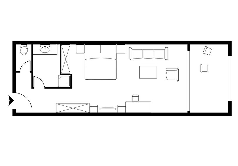 Hotel Tyrol - Floor plan of the double room TYROL 33