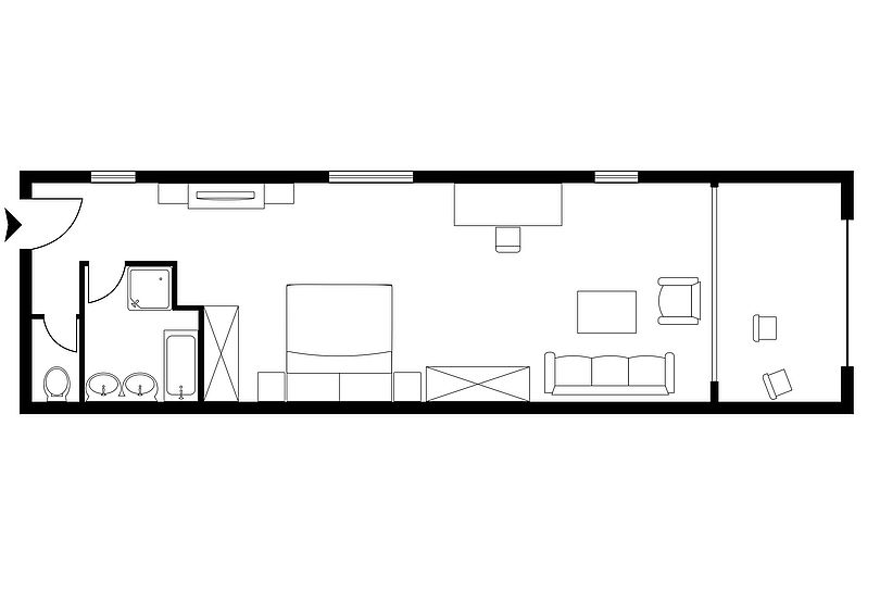 Hotel Tyrol - Floor plan of the double room DELUXE 40